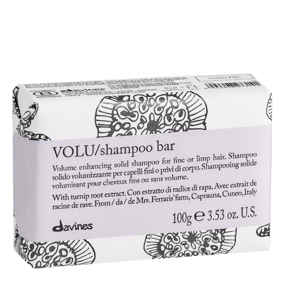 Davines Essential Haircare VOLU Shampoo Bar 3.53oz